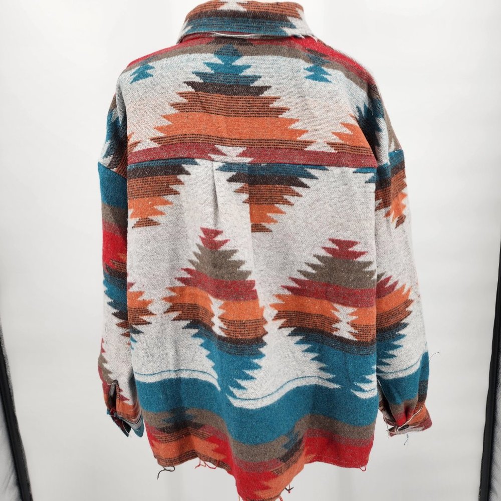 VEVERET Aztec Southwest Cowgirl Print Cropped Shacket Jacket S, M, L NWT - Picture 11 of 16